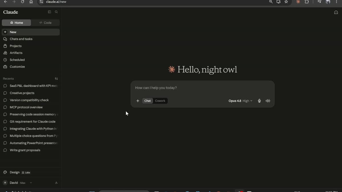 The Claude Design interface