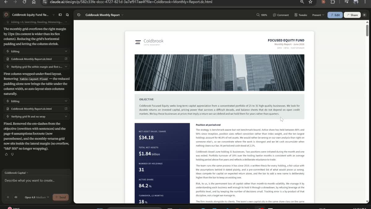 Fund report built with Claude