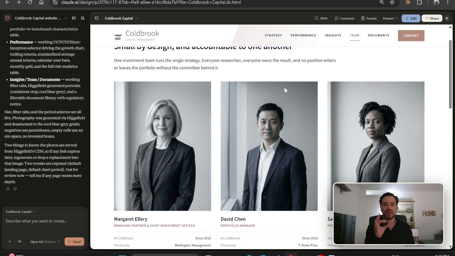 The Coldbrook website team page